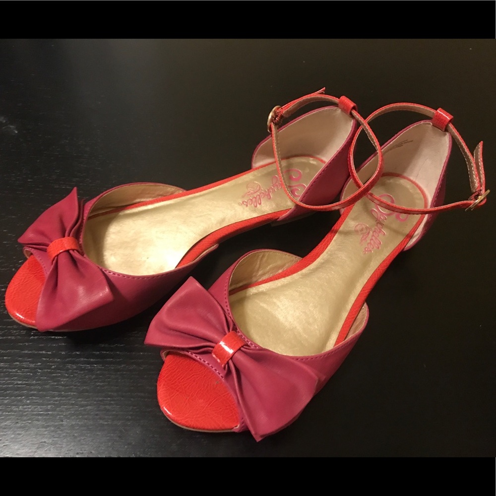 Seychelles Bow Ballet Flats with Ankle Strap